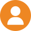 A simple orange circle with a white user icon in the center, representing a generic profile or account avatar.